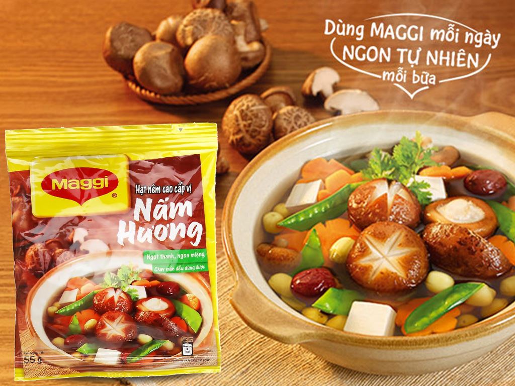 Hạt nêm Chay Nấm Hương Maggi  55g Thùng 150 bịch